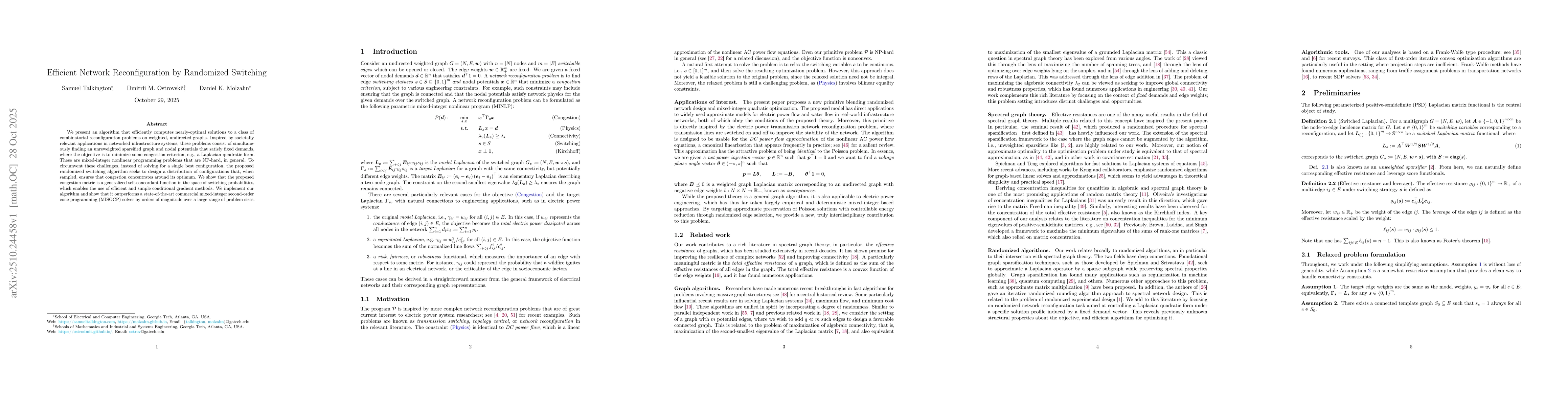 Thumbnail for Efficient Network Reconfiguration by Randomized Switching