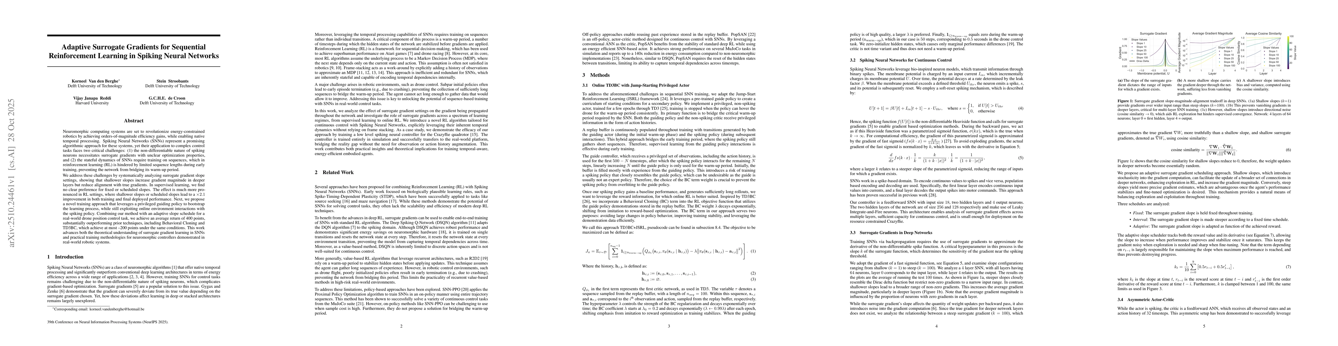 Thumbnail for Adaptive Surrogate Gradients for Sequential Reinforcement Learning in
  Spiking Neural Networks