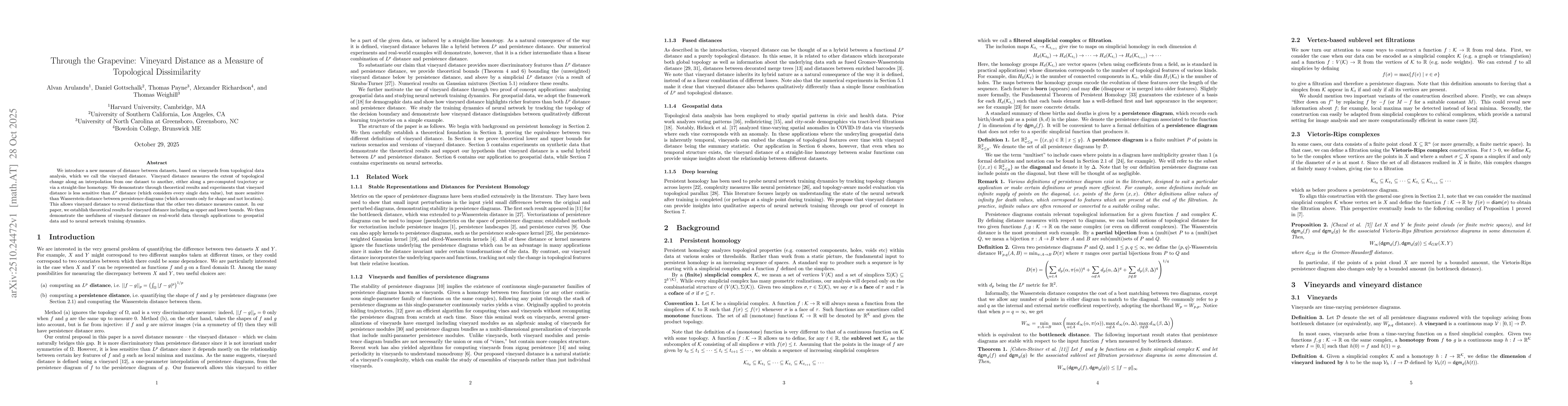 Thumbnail for Through the Grapevine: Vineyard Distance as a Measure of Topological
  Dissimilarity