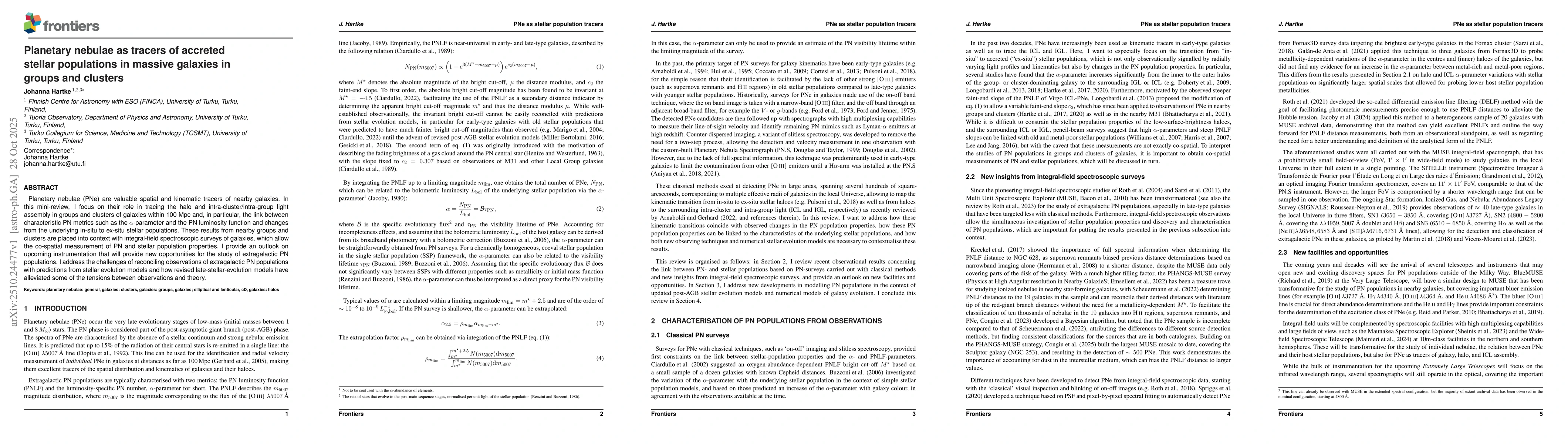 Thumbnail for Planetary nebulae as tracers of accreted stellar populations in massive
  galaxies in groups and clusters