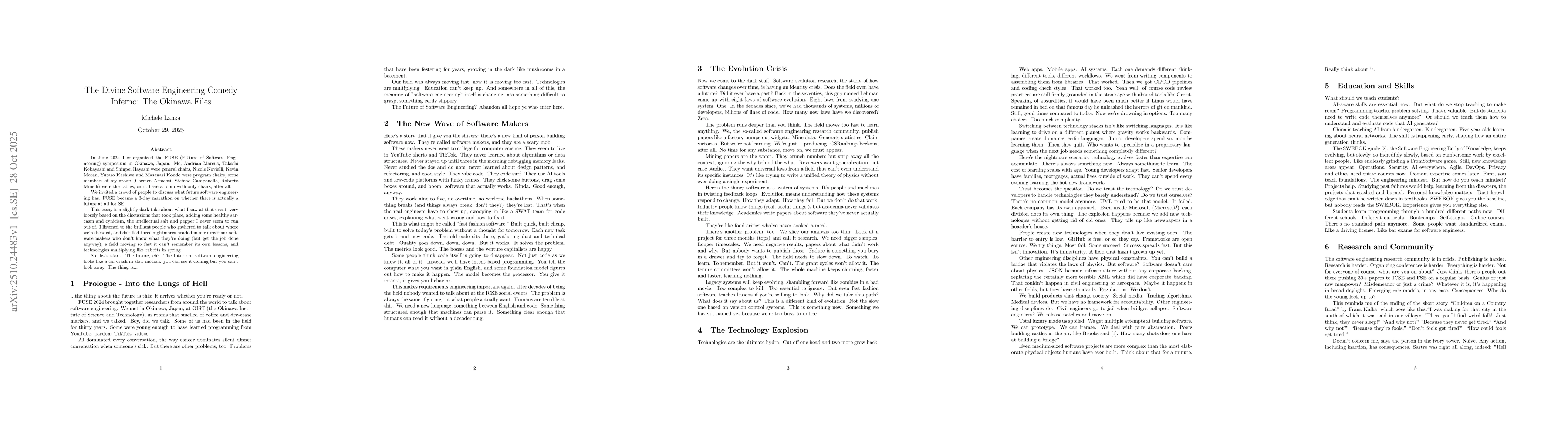 Thumbnail for The Divine Software Engineering Comedy -- Inferno: The Okinawa Files