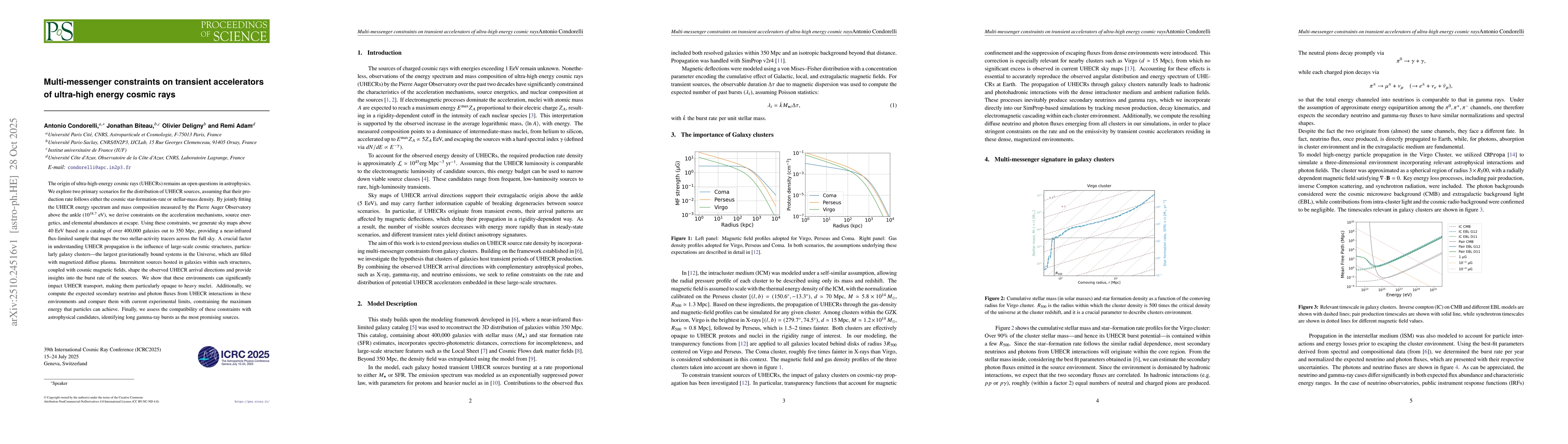 Thumbnail for Multi-messenger constraints on transient accelerators of ultra-high
  energy cosmic rays