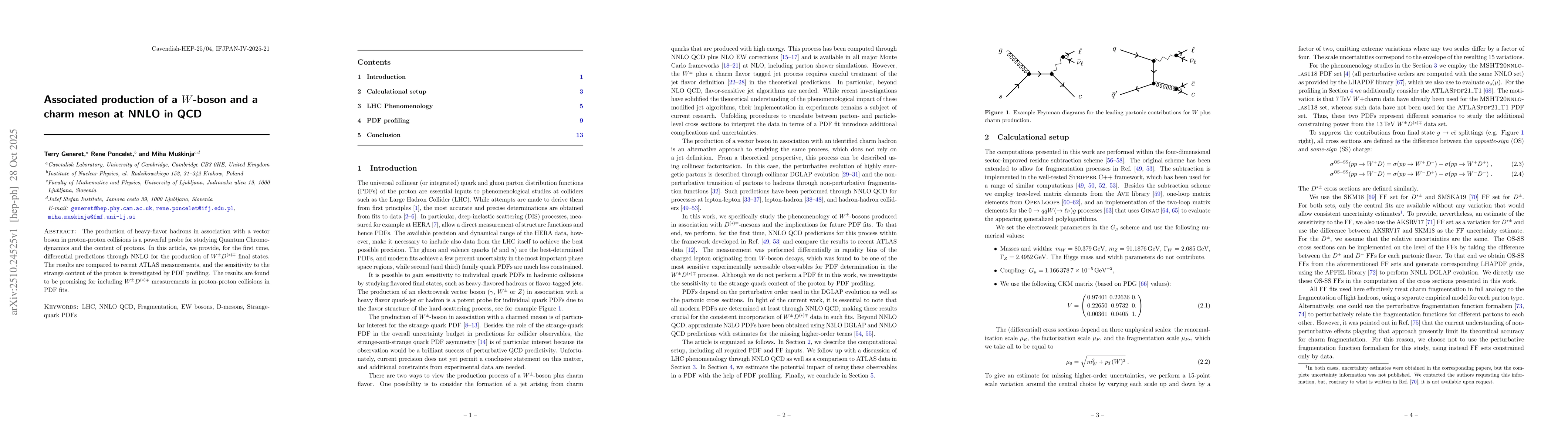 Thumbnail for Associated production of a $W$-boson and a charm meson at NNLO in QCD