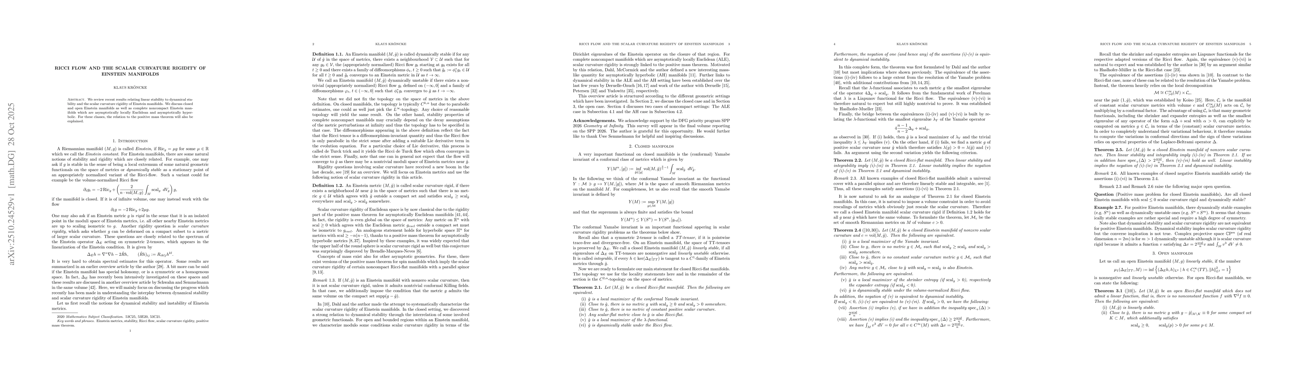 Thumbnail for Ricci flow and the scalar curvature rigidity of Einstein manifolds