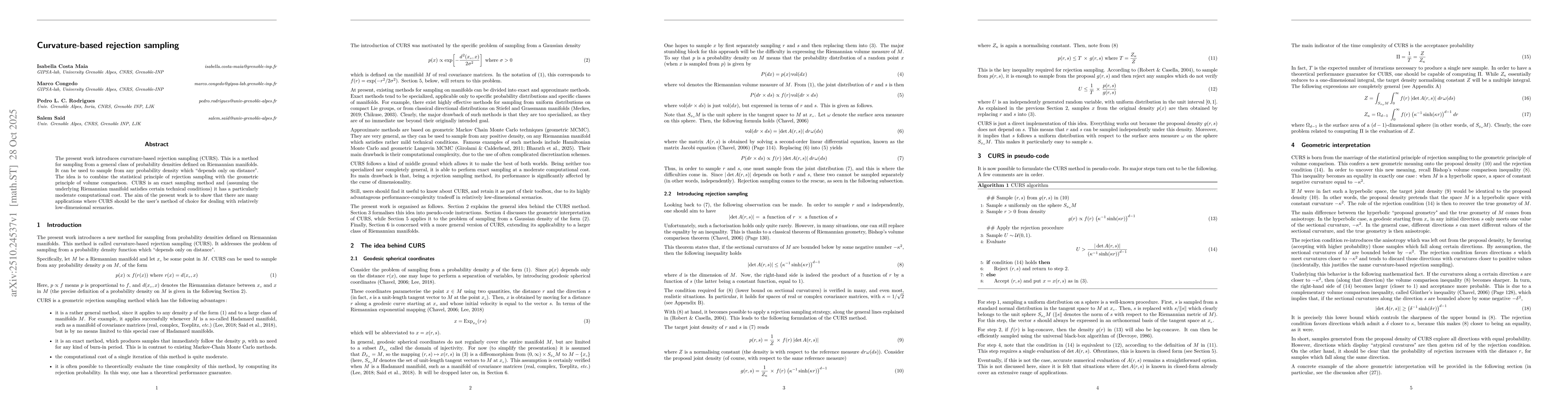 Thumbnail for Curvature-based rejection sampling