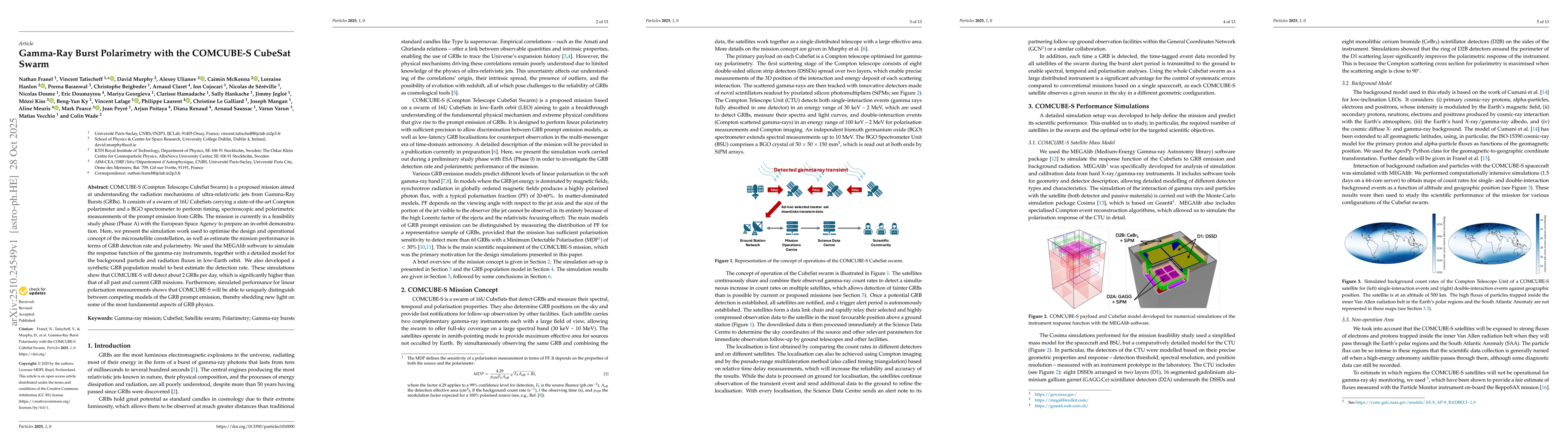 Thumbnail for Gamma-Ray Burst Polarimetry with the COMCUBE-S CubeSat Swarm