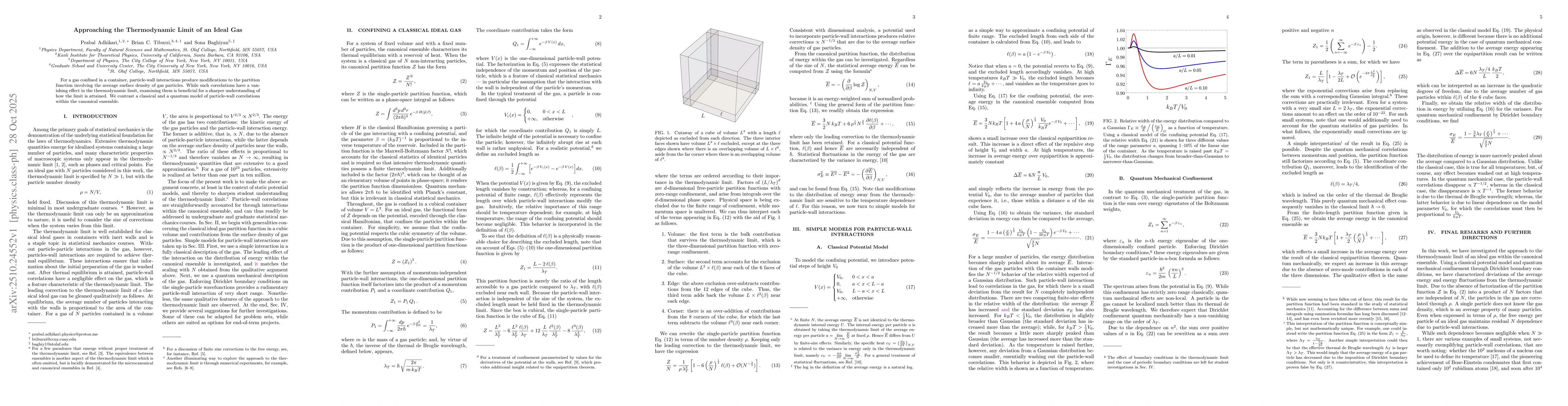 Thumbnail for Approaching the Thermodynamic Limit of an Ideal Gas