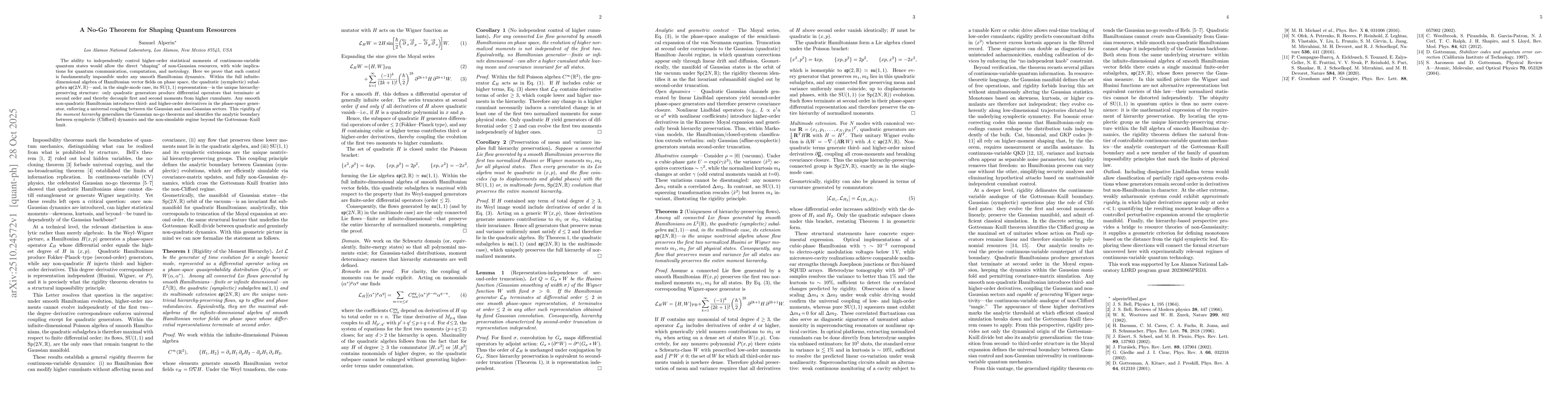 Thumbnail for A No-Go Theorem for Shaping Quantum Resources