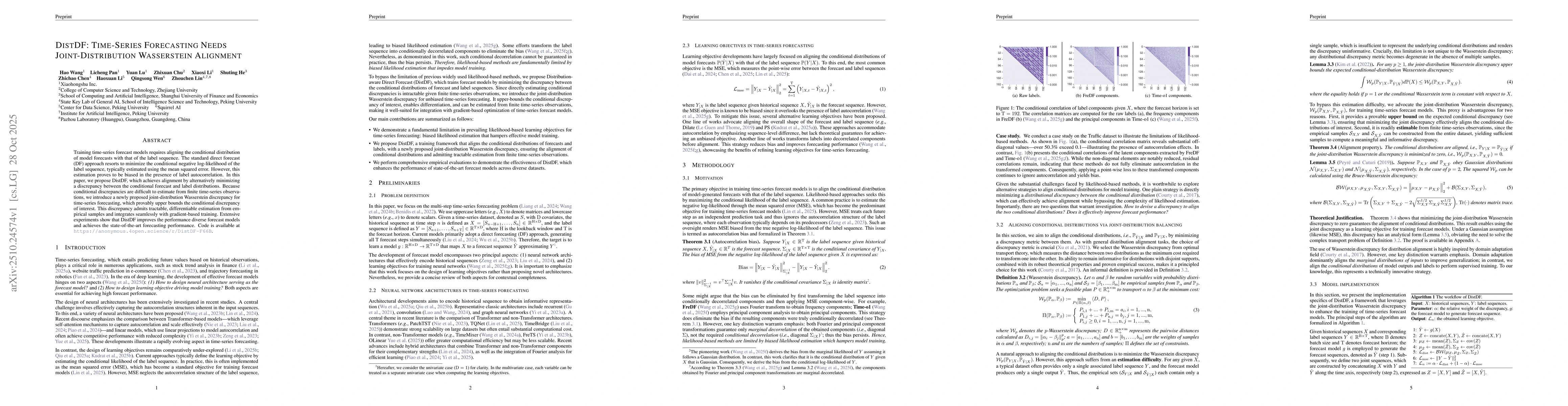 Thumbnail for DistDF: Time-Series Forecasting Needs Joint-Distribution Wasserstein
  Alignment