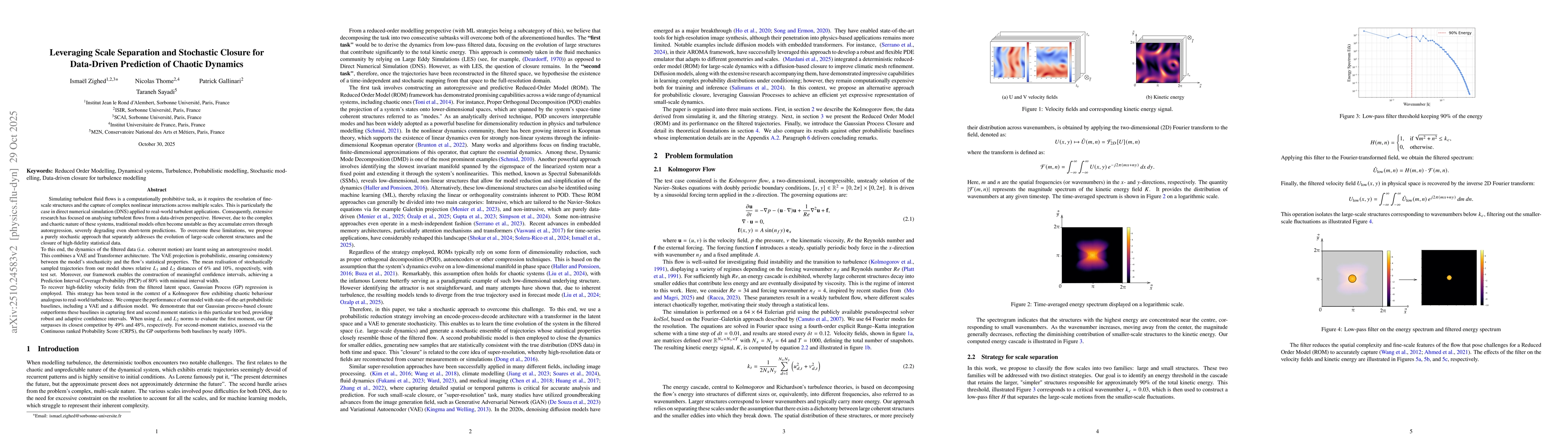 Thumbnail for Leveraging Scale Separation and Stochastic Closure for Data-Driven
  Prediction of Chaotic Dynamics