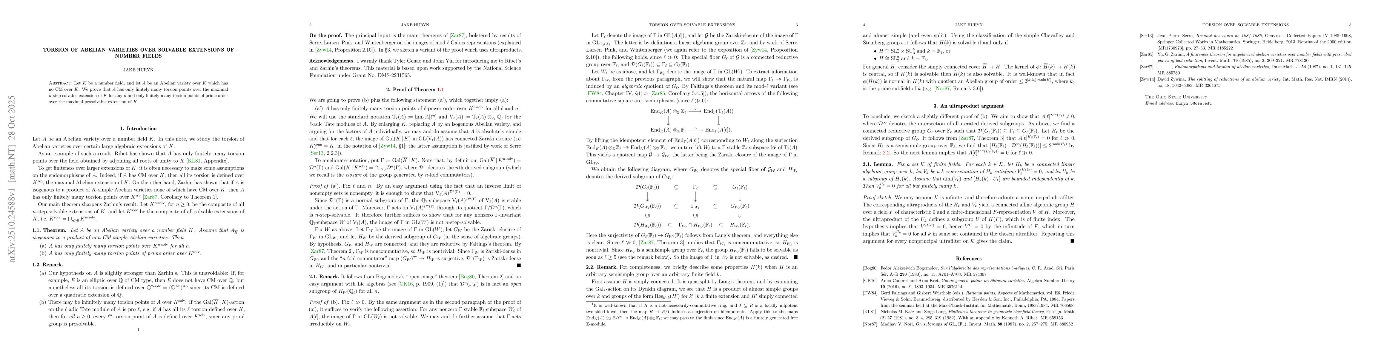 Thumbnail for Torsion of Abelian varieties over solvable extensions of number fields