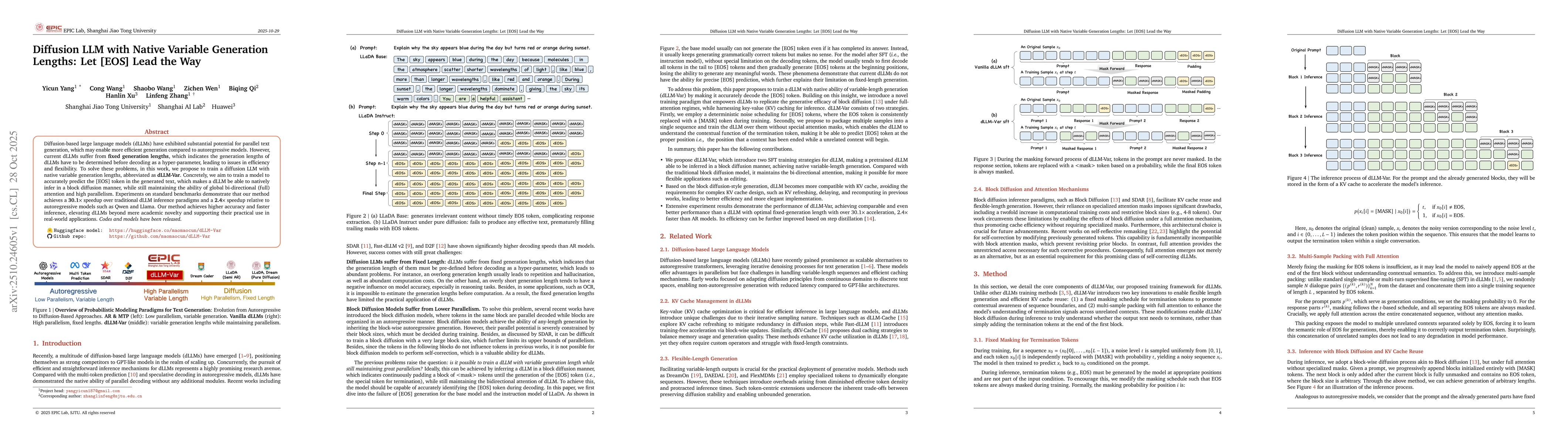 Thumbnail for Diffusion LLM with Native Variable Generation Lengths: Let [EOS] Lead
  the Way