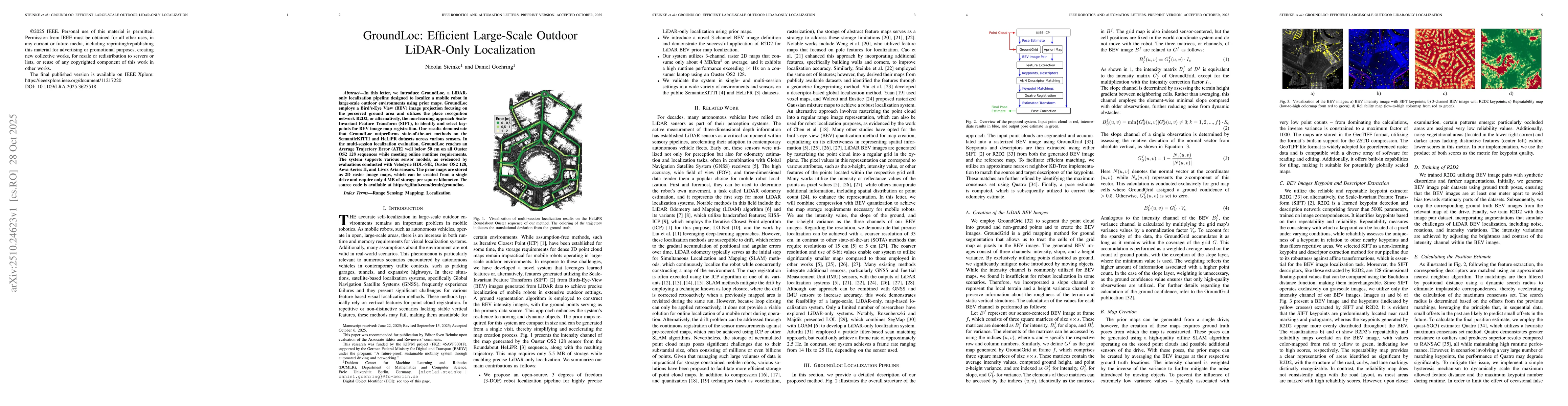Thumbnail for GroundLoc: Efficient Large-Scale Outdoor LiDAR-Only Localization