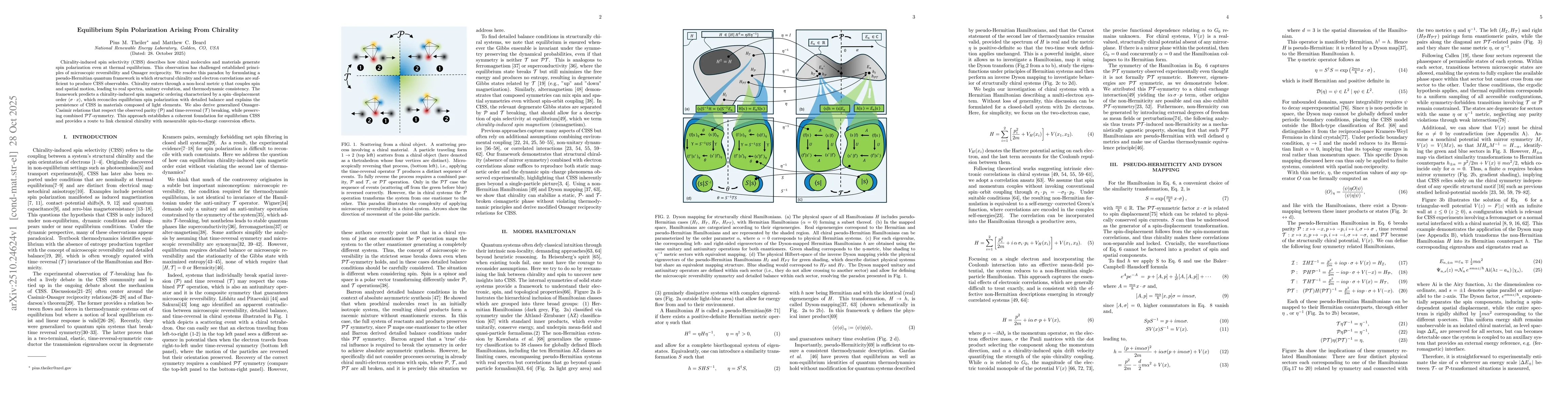 Thumbnail for Equilibrium Spin Polarization Arising From Chirality