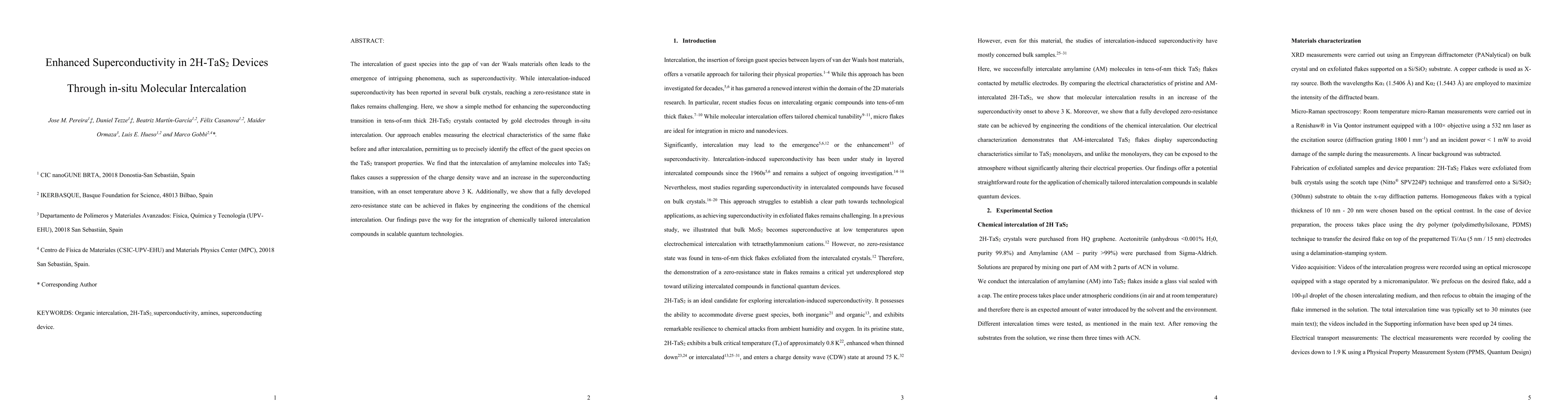 Thumbnail for Enhanced Superconductivity in 2H-TaS2 Devices Through in-situ Molecular
  Intercalation
