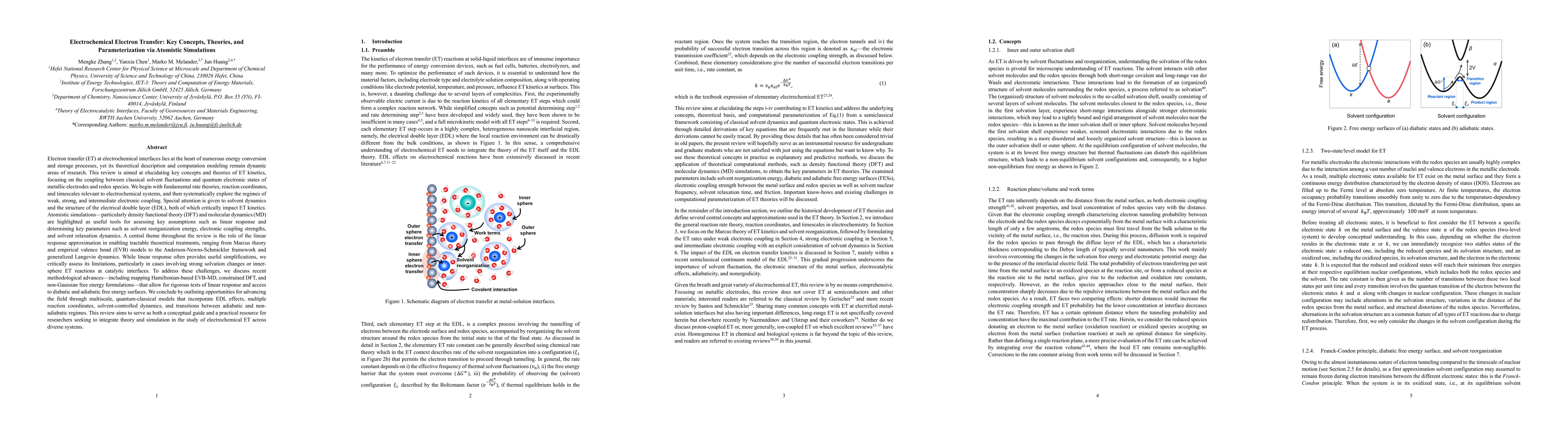 Thumbnail for Electrochemical Electron Transfer: Key Concepts, Theories, and
  Parameterization via Atomistic Simulations