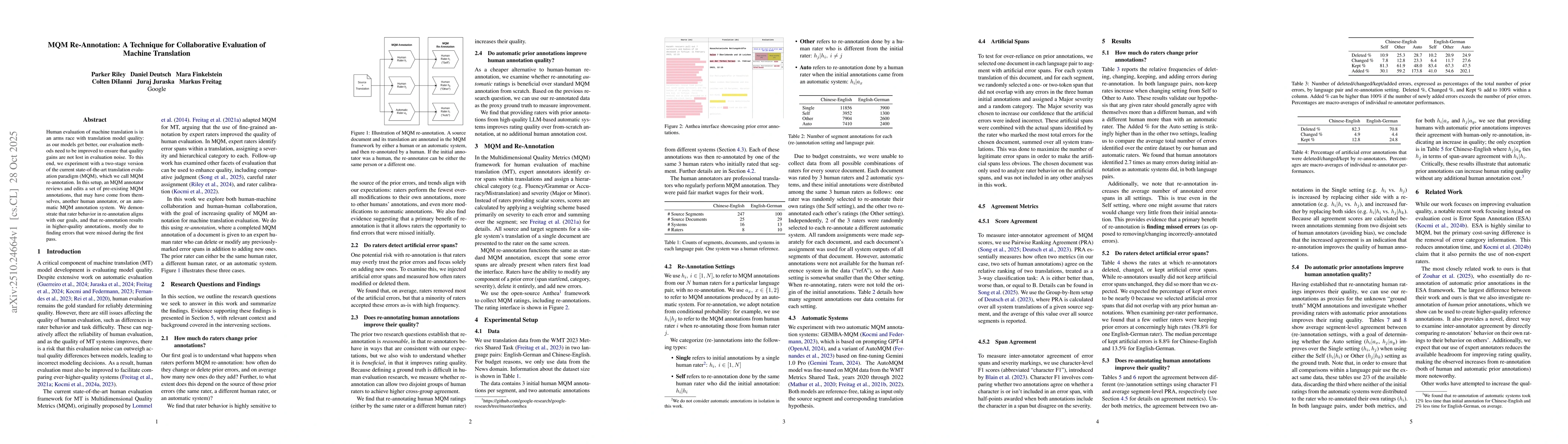 Thumbnail for MQM Re-Annotation: A Technique for Collaborative Evaluation of Machine
  Translation