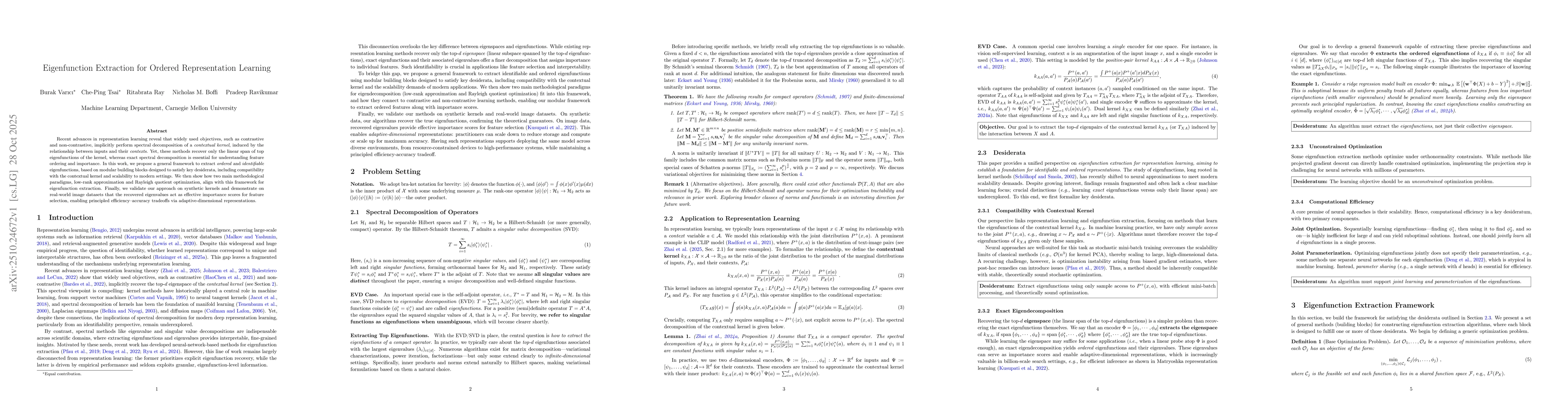 Thumbnail for Eigenfunction Extraction for Ordered Representation Learning