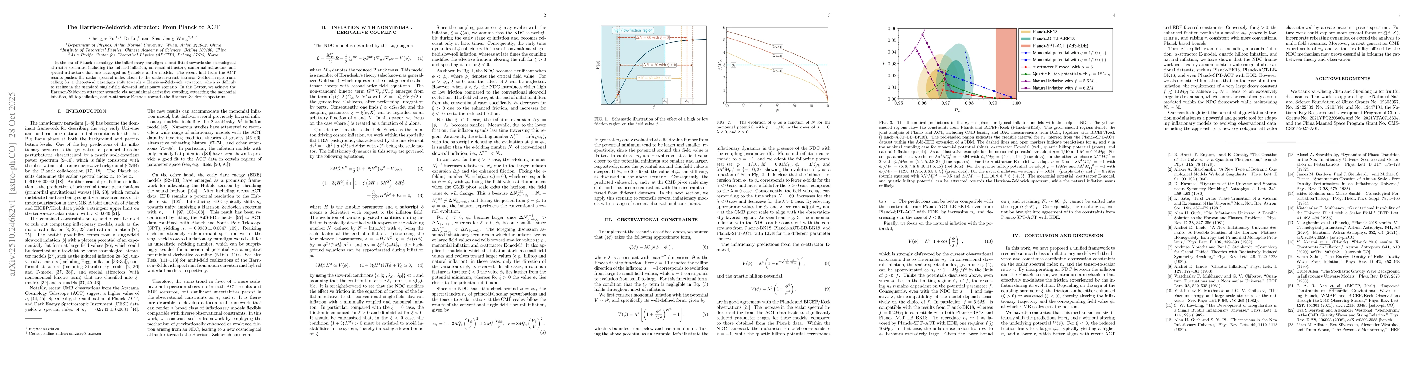 Thumbnail for The Harrison-Zeldovich attractor: From Planck to ACT