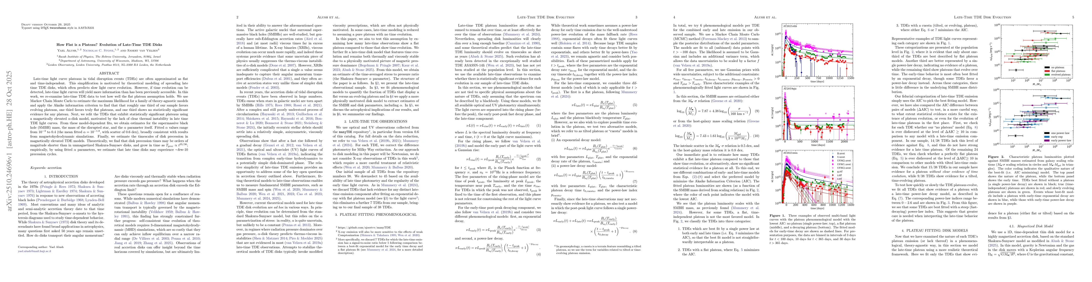 Thumbnail for How Flat is a Plateau? Evolution of Late-Time TDE Disks
