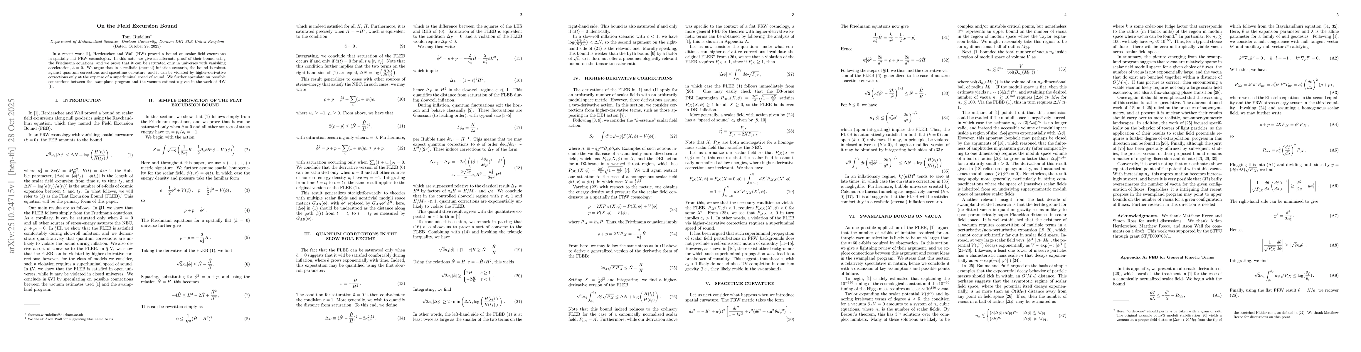 Thumbnail for On the Field Excursion Bound