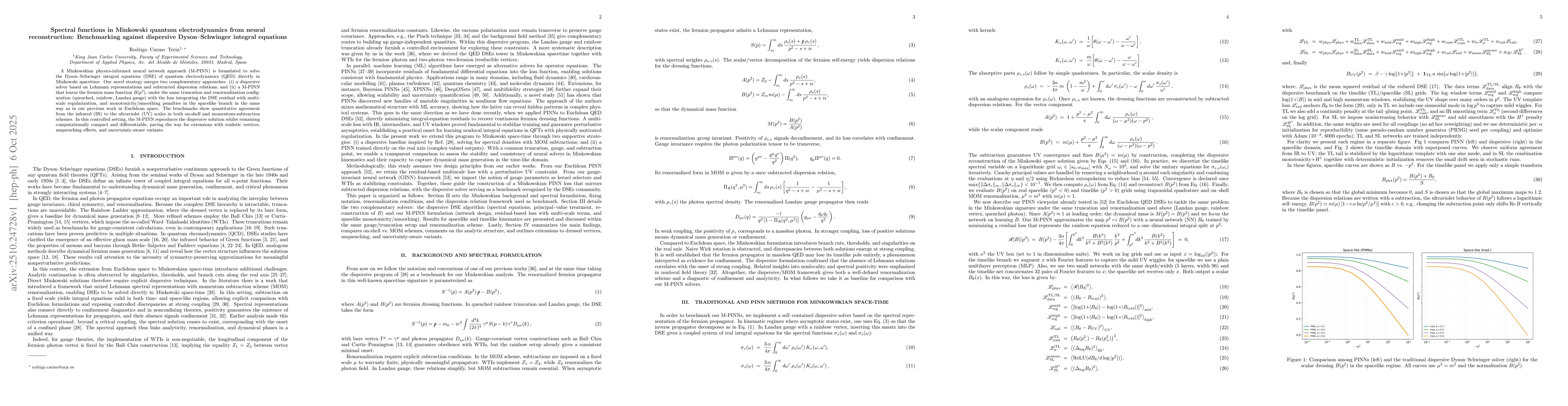 Thumbnail for Spectral functions in Minkowski quantum electrodynamics from neural
  reconstruction: Benchmarking against dispersive Dyson--Schwinger integral
  equations