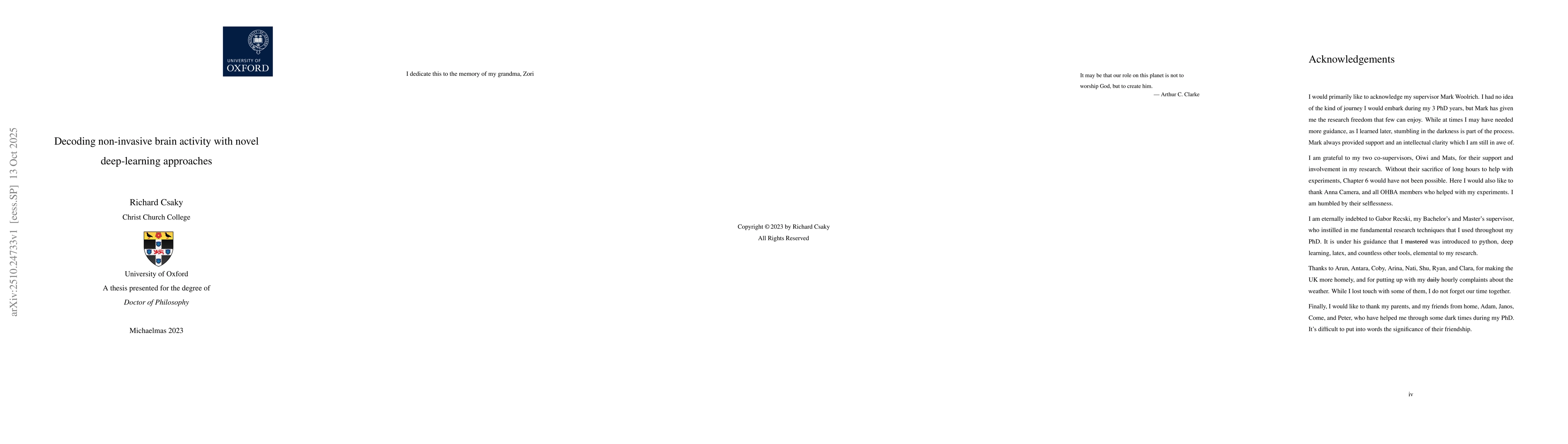 Thumbnail for Decoding non-invasive brain activity with novel deep-learning approaches