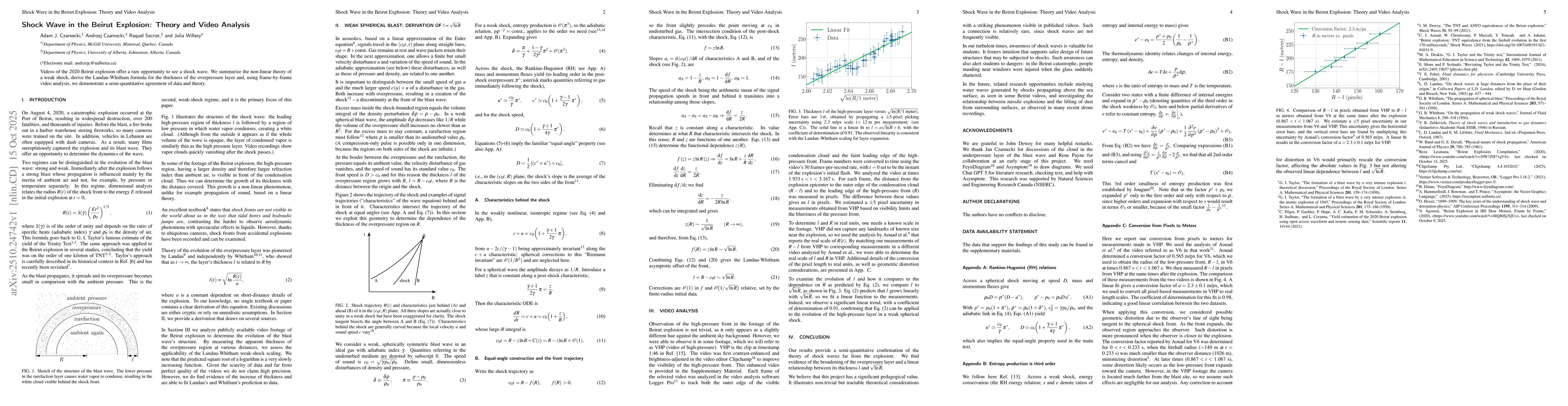 Thumbnail for Shock Wave in the Beirut Explosion: Theory and Video Analysis