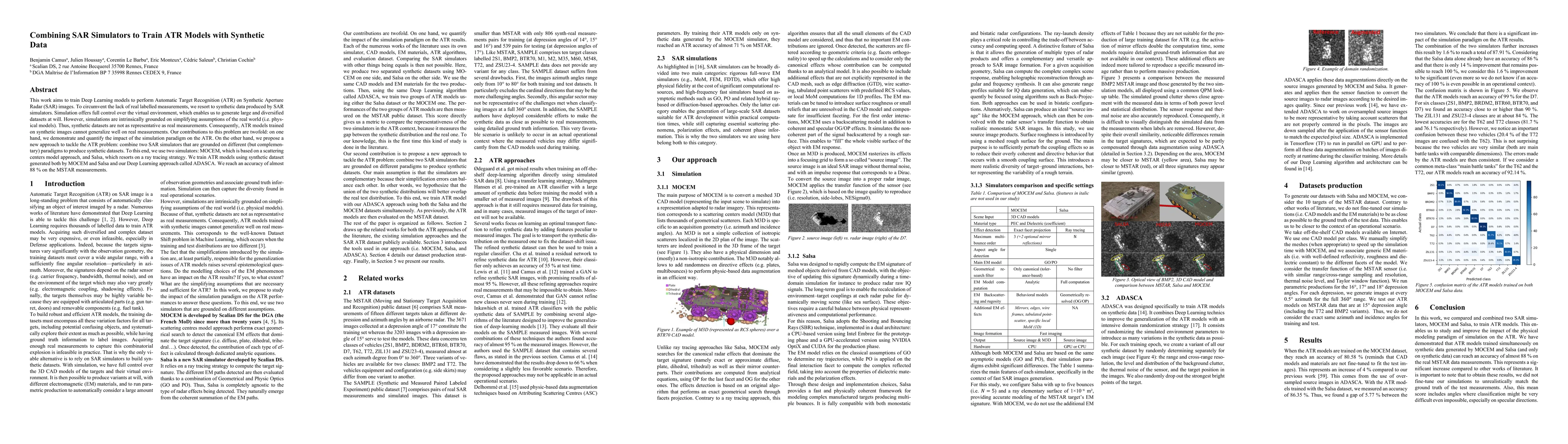 Thumbnail for Combining SAR Simulators to Train ATR Models with Synthetic Data