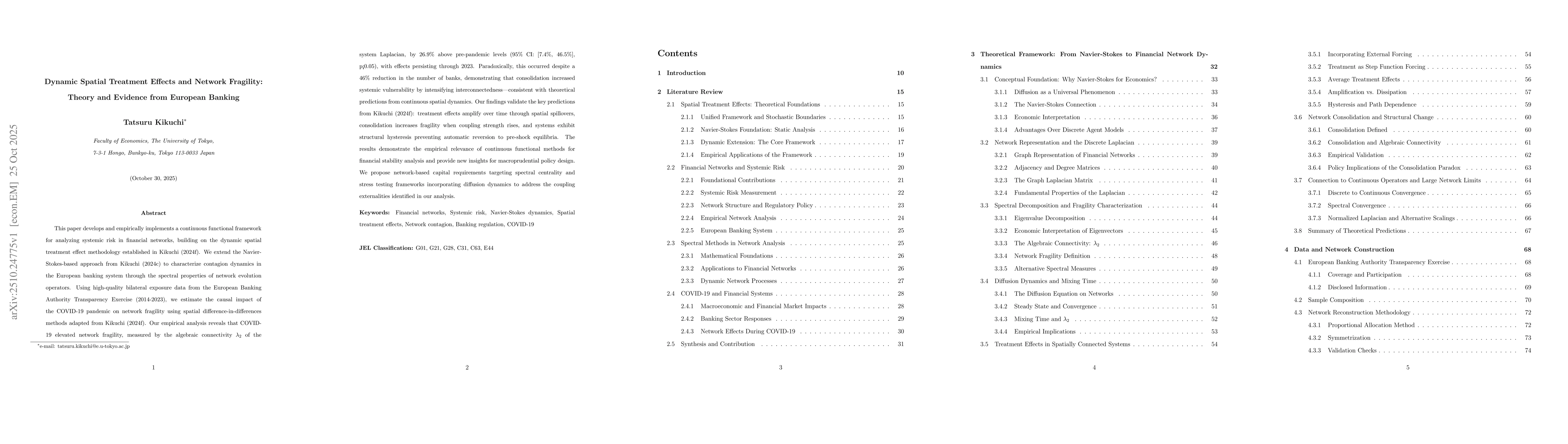 Thumbnail for Dynamic Spatial Treatment Effects and Network Fragility: Theory and
  Evidence from European Banking