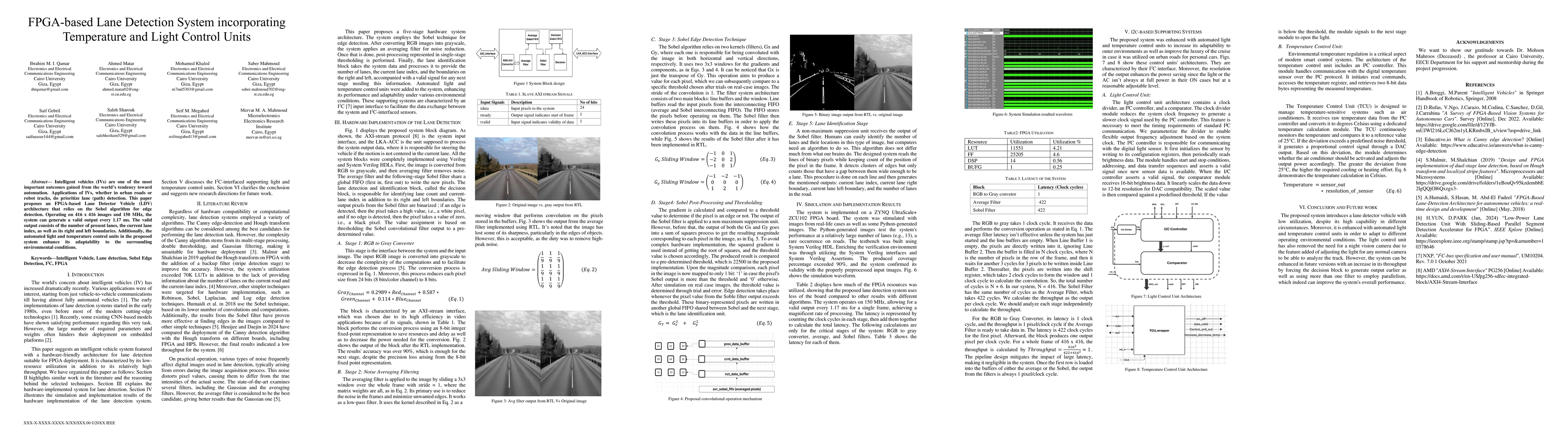 Thumbnail for FPGA-based Lane Detection System incorporating Temperature and Light
  Control Units