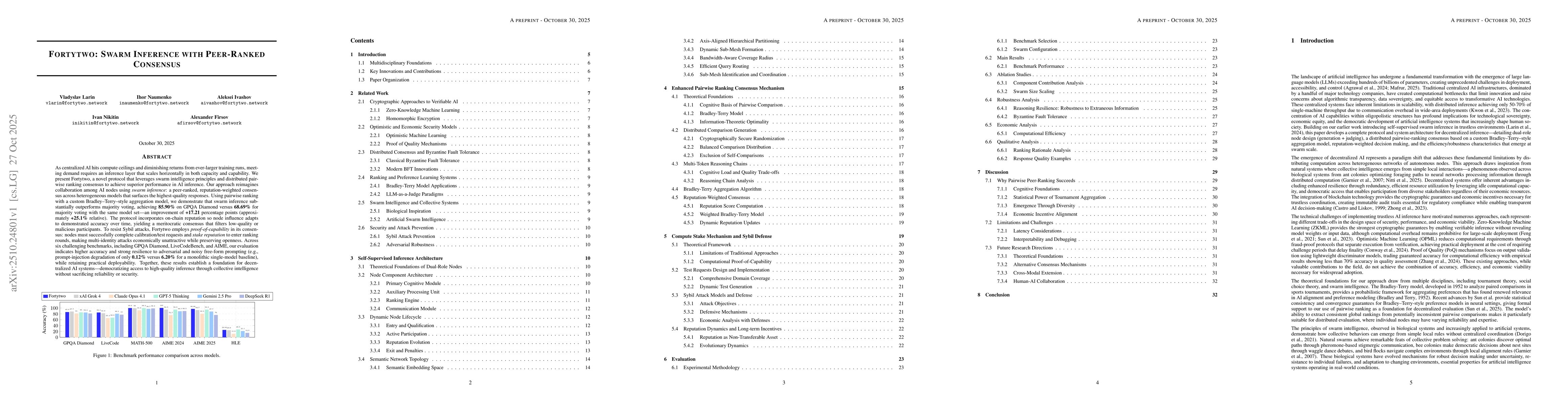 Thumbnail for Fortytwo: Swarm Inference with Peer-Ranked Consensus