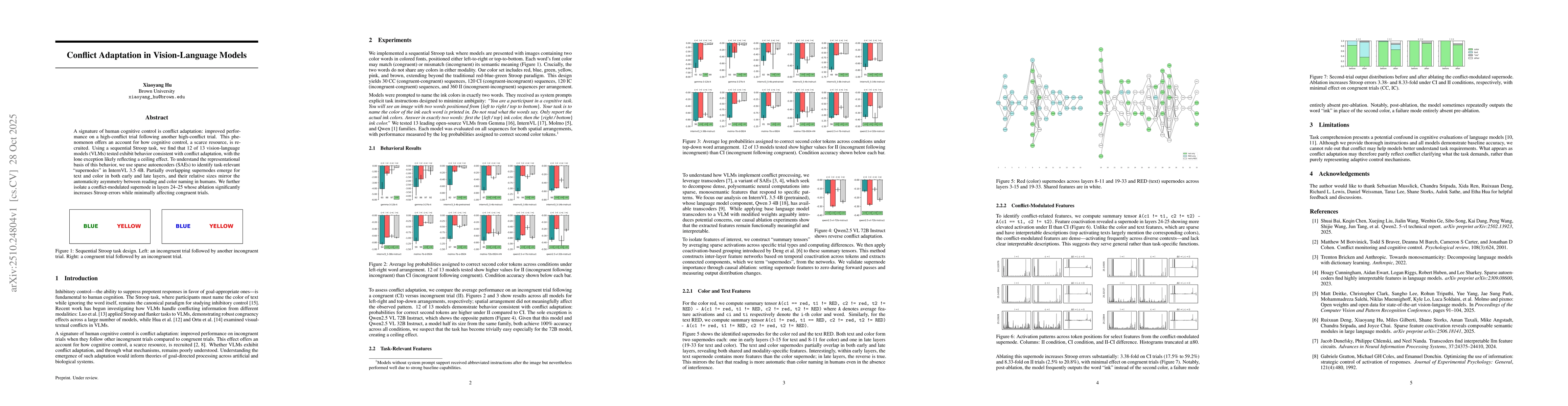 Thumbnail for Conflict Adaptation in Vision-Language Models