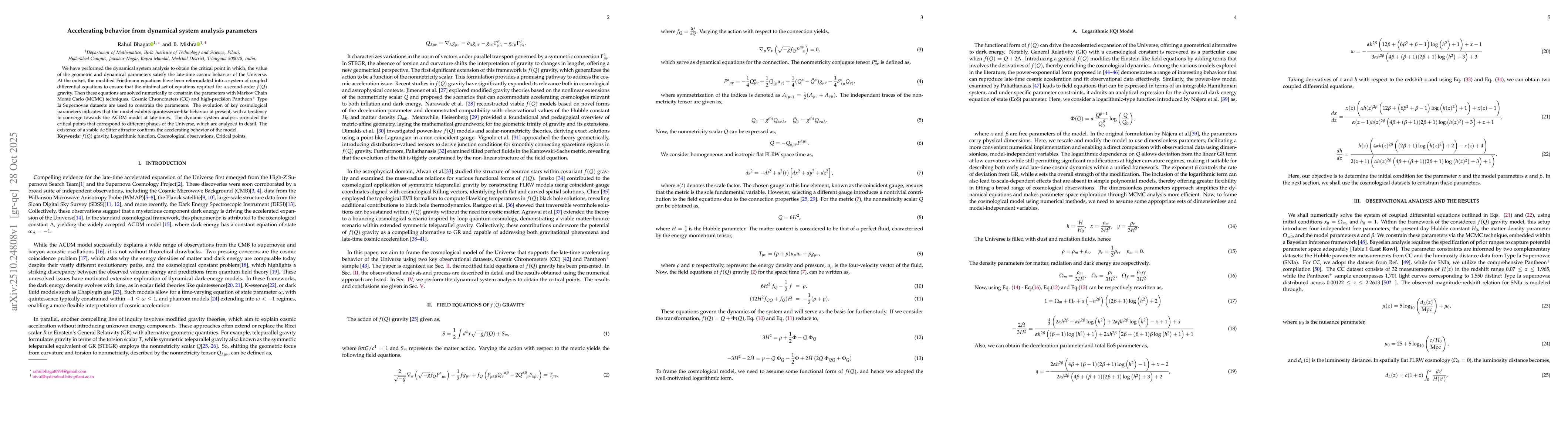 Thumbnail for Accelerating behavior from dynamical system analysis parameters