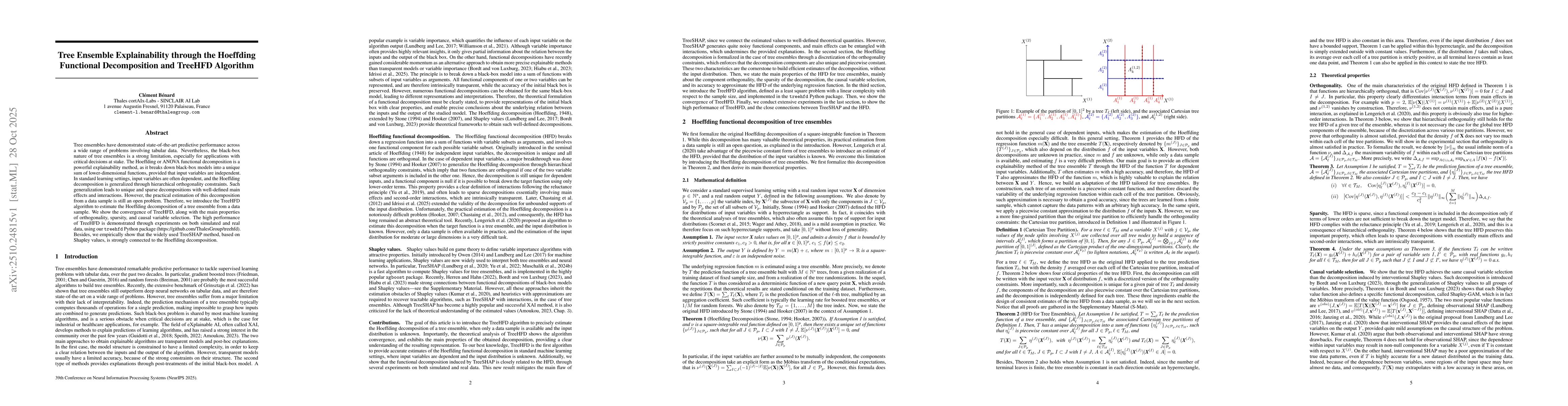 Thumbnail for Tree Ensemble Explainability through the Hoeffding Functional
  Decomposition and TreeHFD Algorithm