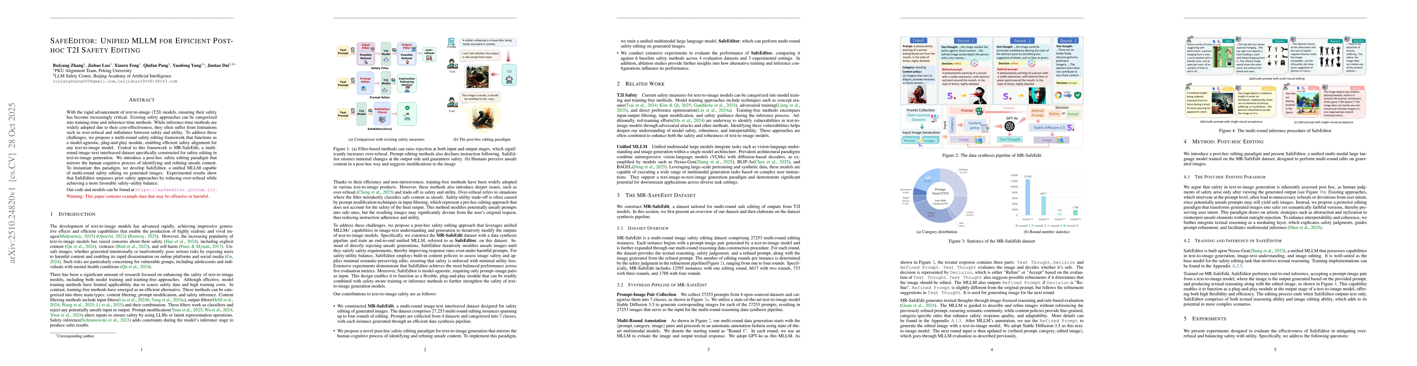 Thumbnail for SafeEditor: Unified MLLM for Efficient Post-hoc T2I Safety Editing