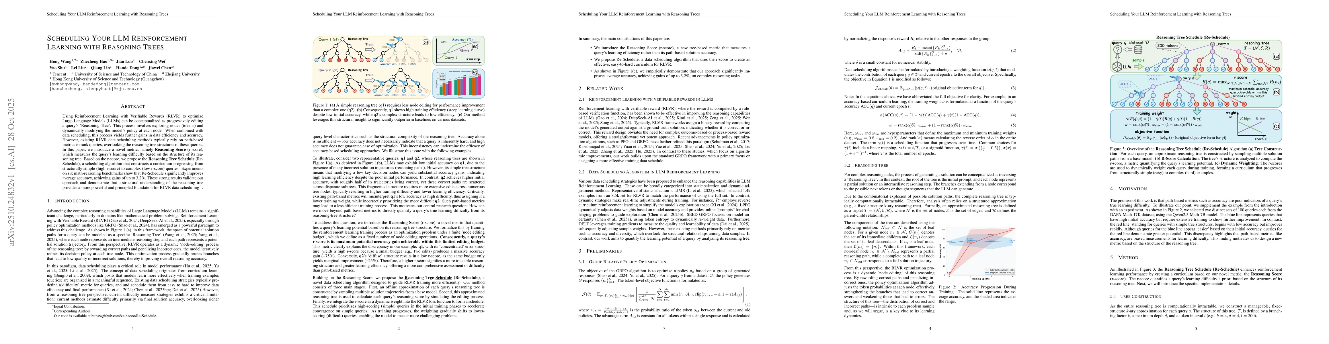 Thumbnail for Scheduling Your LLM Reinforcement Learning with Reasoning Trees