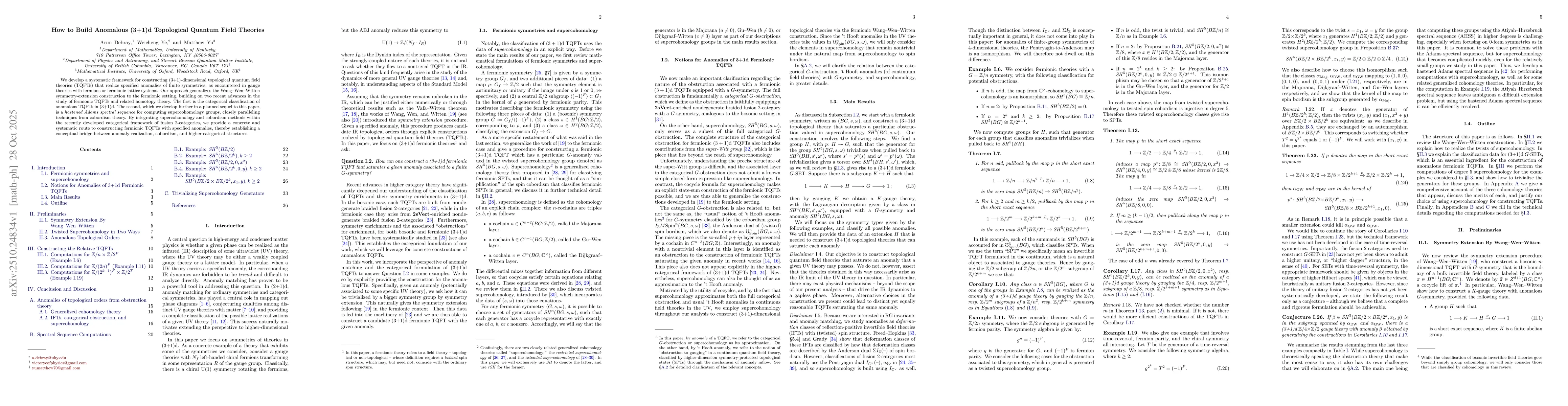Thumbnail for How to Build Anomalous (3+1)d Topological Quantum Field Theories