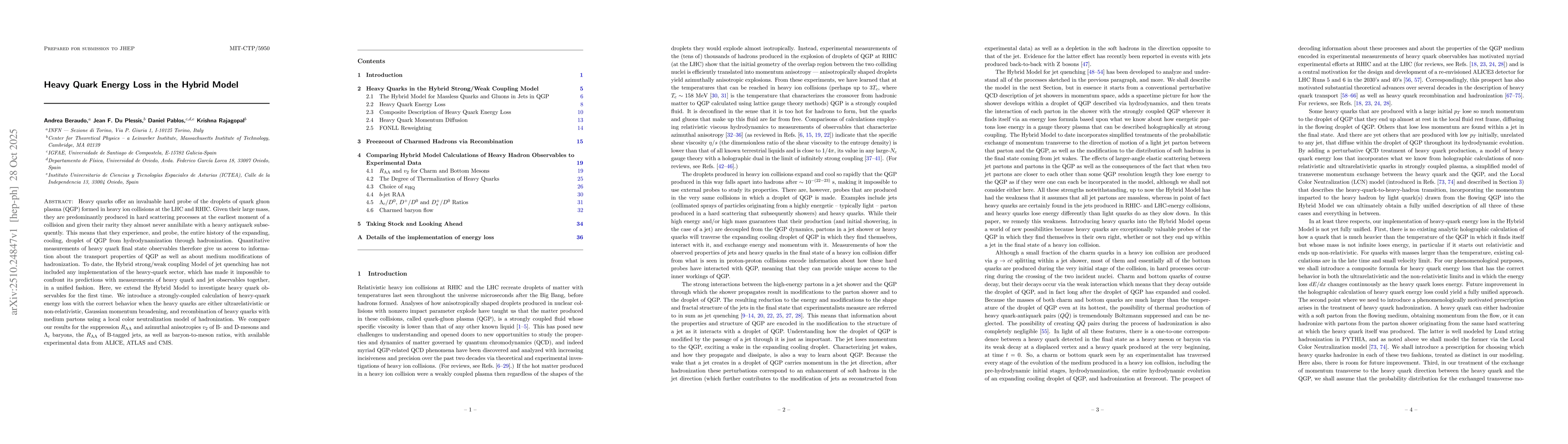 Thumbnail for Heavy Quark Energy Loss in the Hybrid Model
