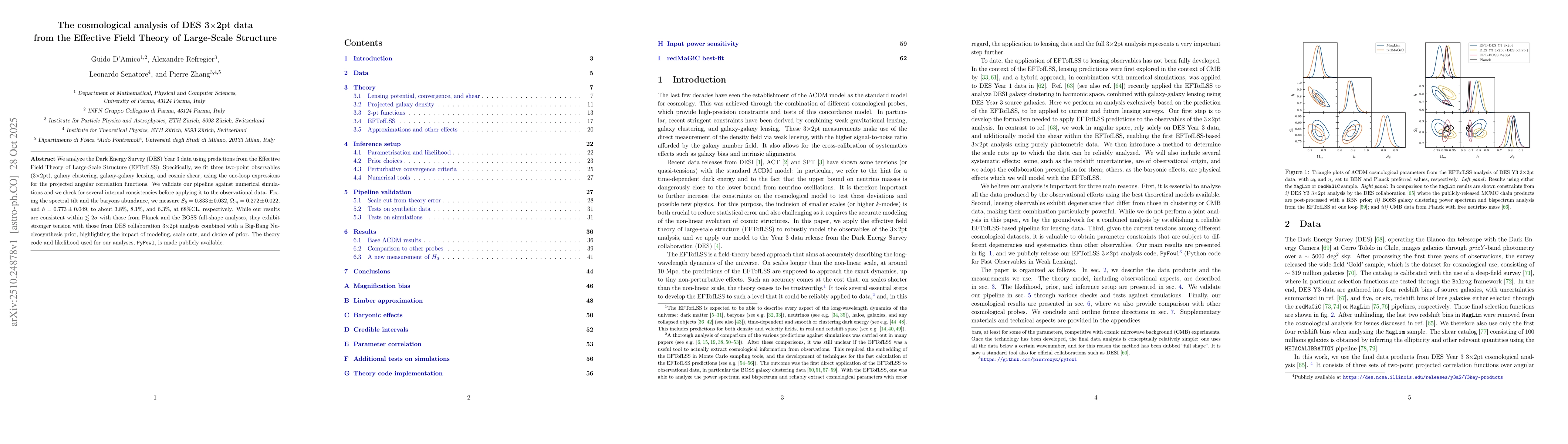 Thumbnail for The cosmological analysis of DES 3$\times$2pt data from the Effective
  Field Theory of Large-Scale Structure