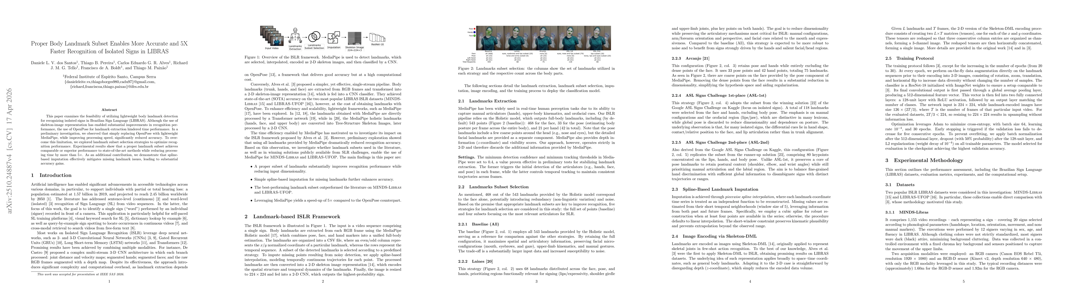 Thumbnail for Proper Body Landmark Subset Enables More Accurate and 5X Faster Recognition of Isolated Signs in LIBRAS