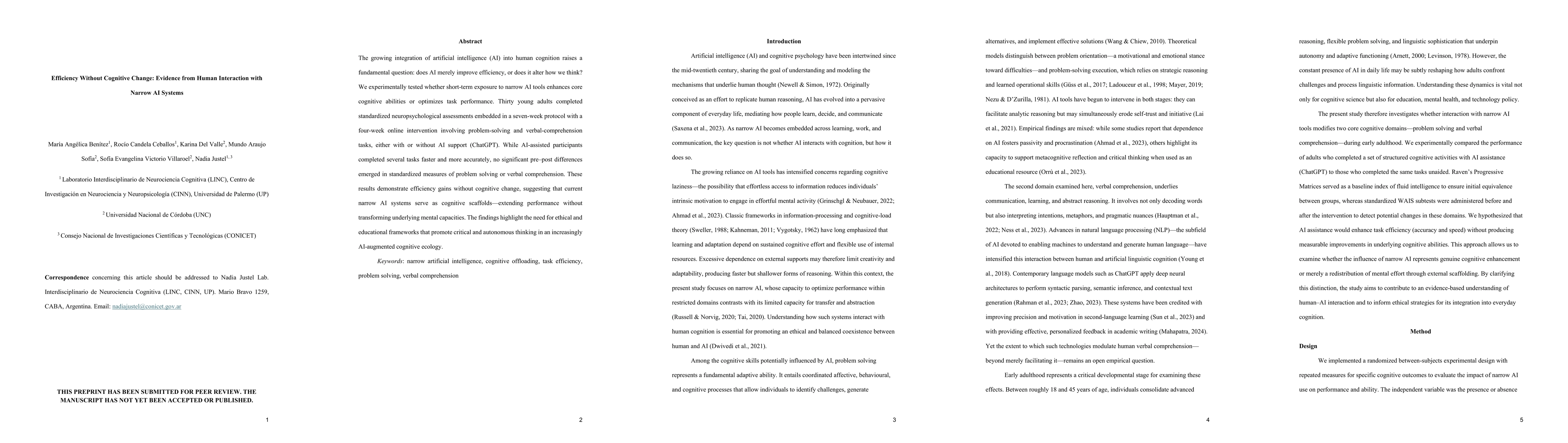 Thumbnail for Efficiency Without Cognitive Change: Evidence from Human Interaction
  with Narrow AI Systems