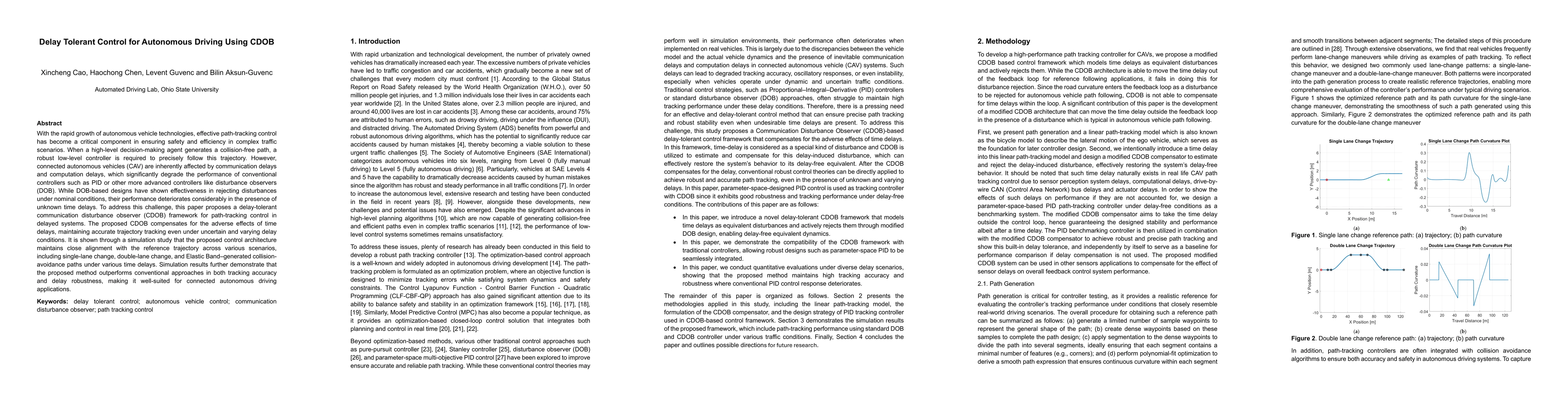 Thumbnail for Delay Tolerant Control for Autonomous Driving Using CDOB