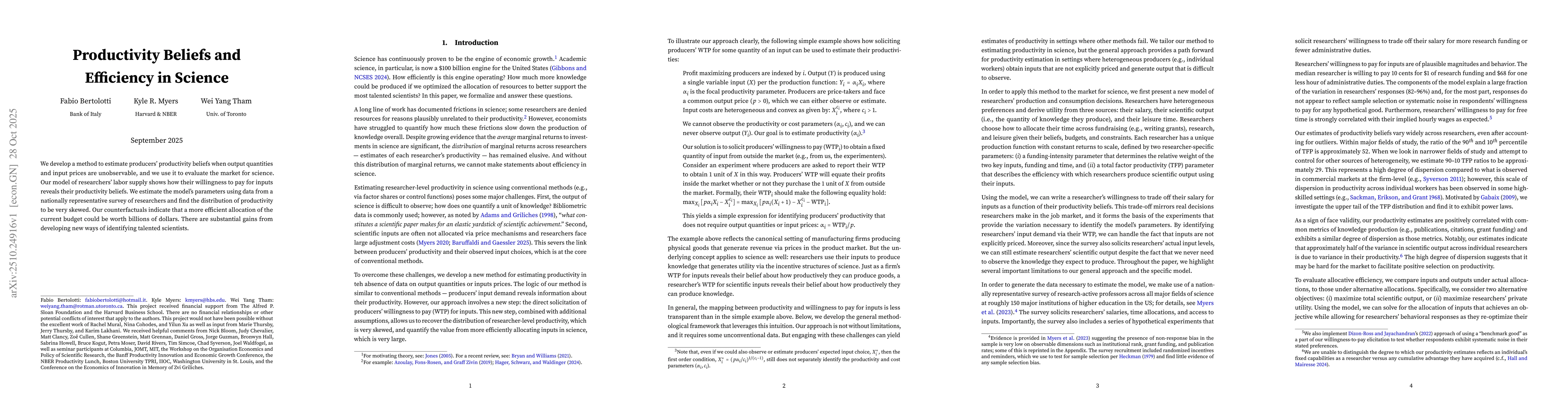 Thumbnail for Productivity Beliefs and Efficiency in Science