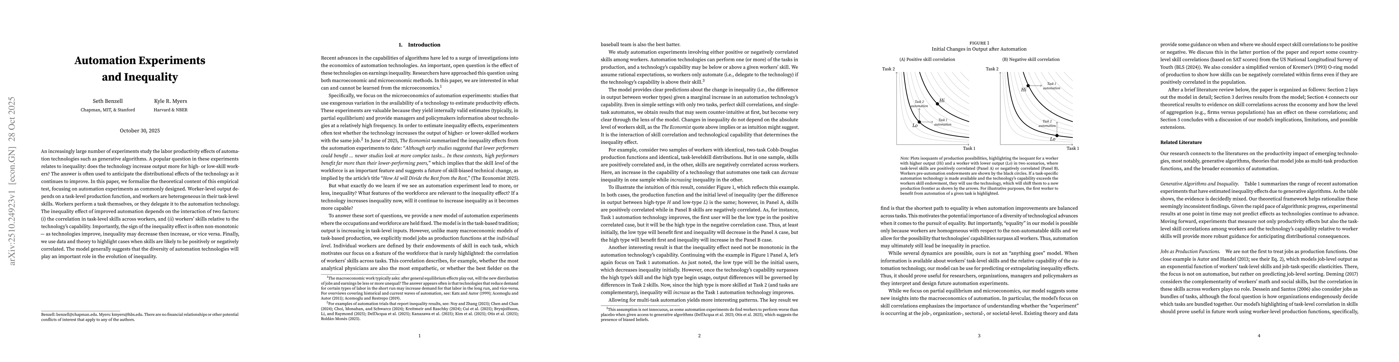 Thumbnail for Automation Experiments and Inequality