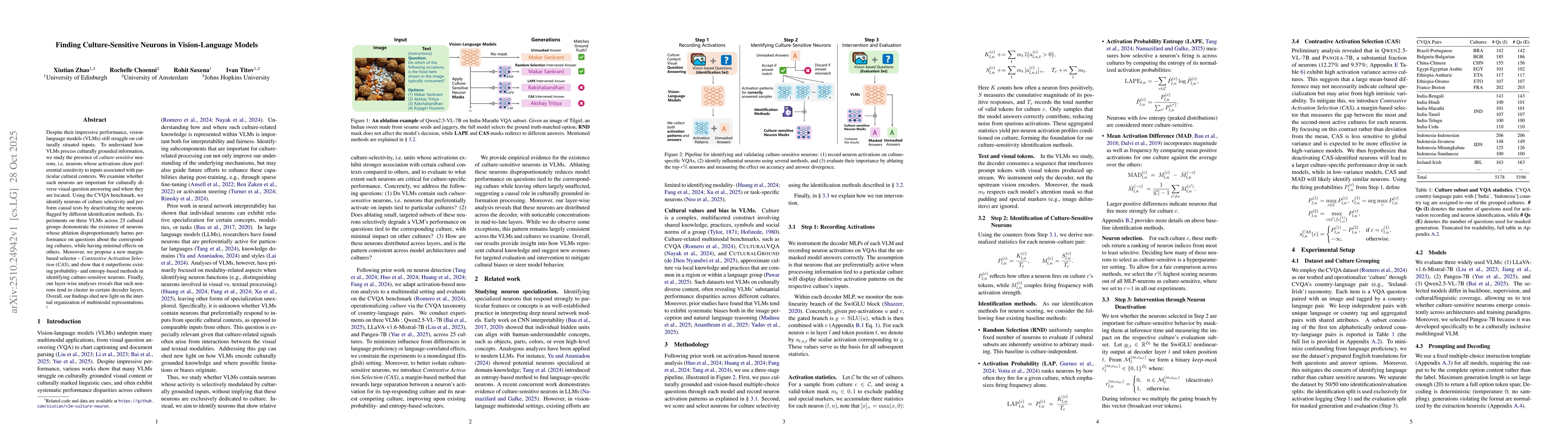 Thumbnail for Finding Culture-Sensitive Neurons in Vision-Language Models
