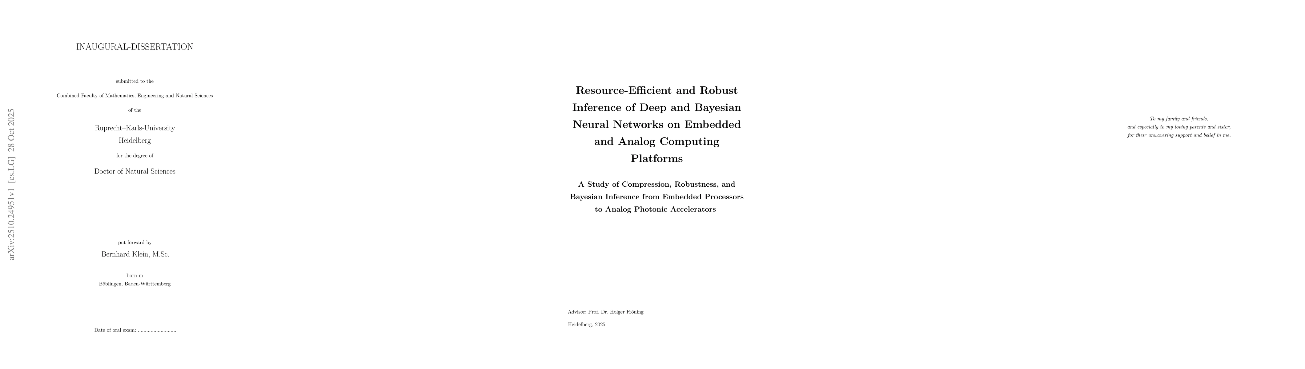 Thumbnail for Resource-Efficient and Robust Inference of Deep and Bayesian Neural
  Networks on Embedded and Analog Computing Platforms