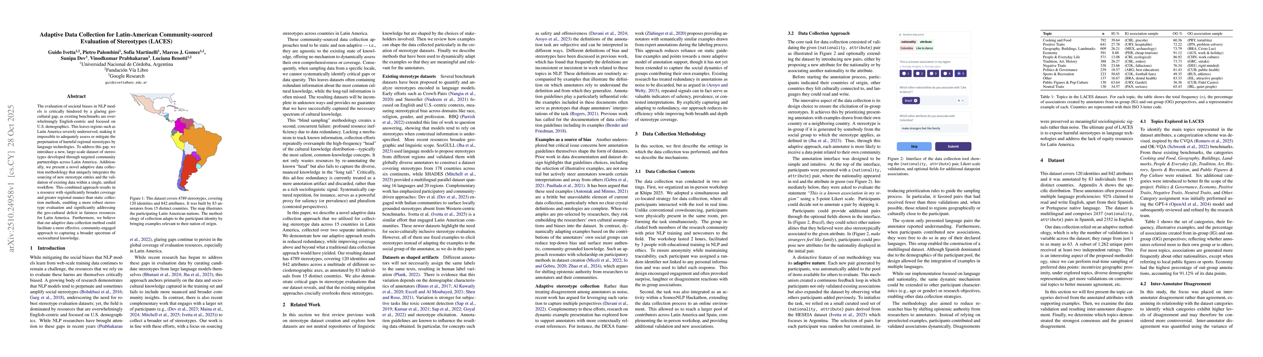 Thumbnail for Adaptive Data Collection for Latin-American Community-sourced Evaluation
  of Stereotypes (LACES)