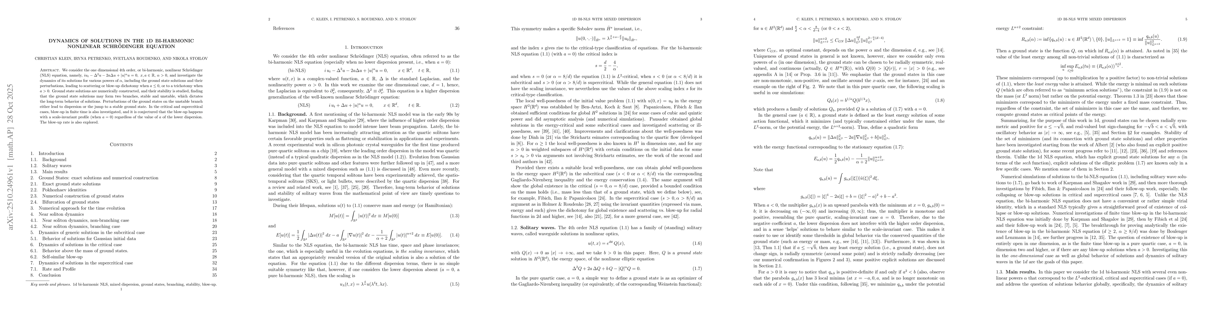 Thumbnail for Dynamics of solutions in the 1d bi-harmonic nonlinear Schrödinger
  equation
