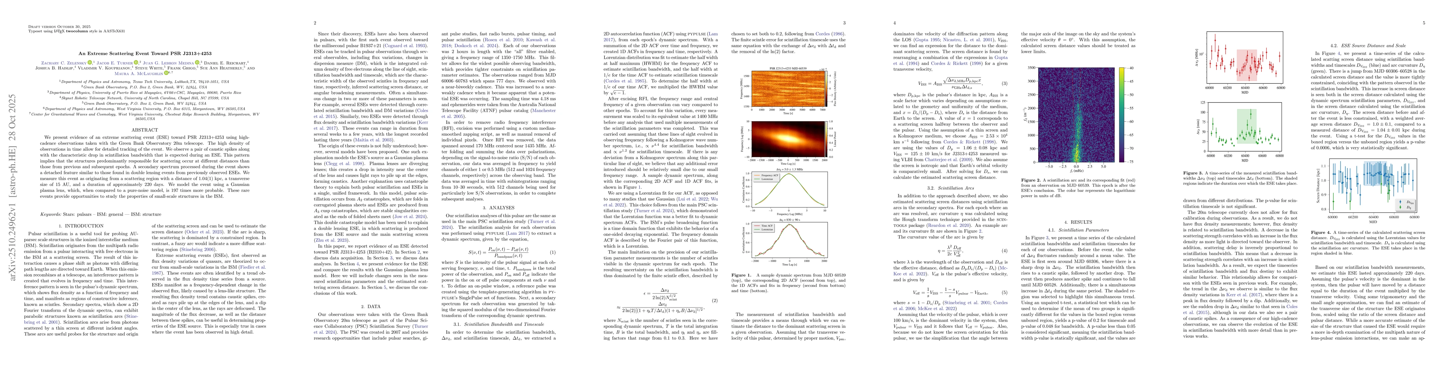 Thumbnail for An Extreme Scattering Event Toward PSR J2313+4253